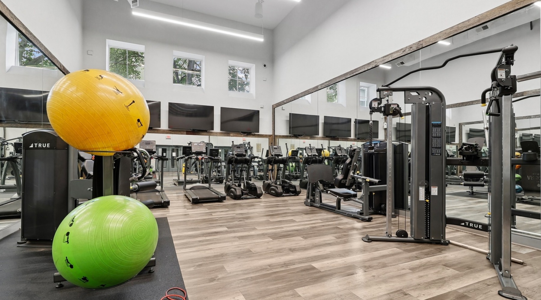 fitness center with ample equipment 