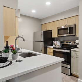 well lit kitchen