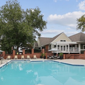 pool with lounge chairs